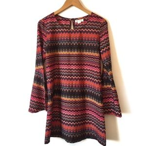 ELEMENT Split Bell Sleeve Aztec Print Dress Medium